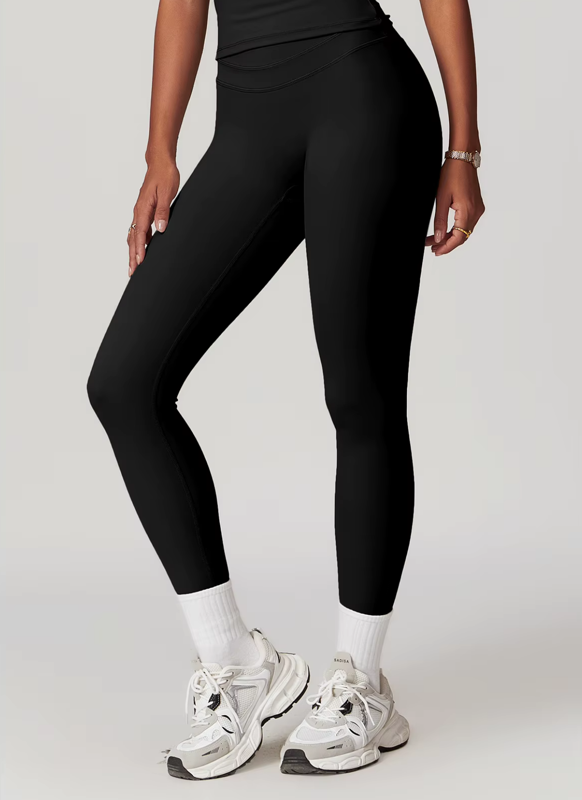 Studio Double Waistseam Leggings - Black