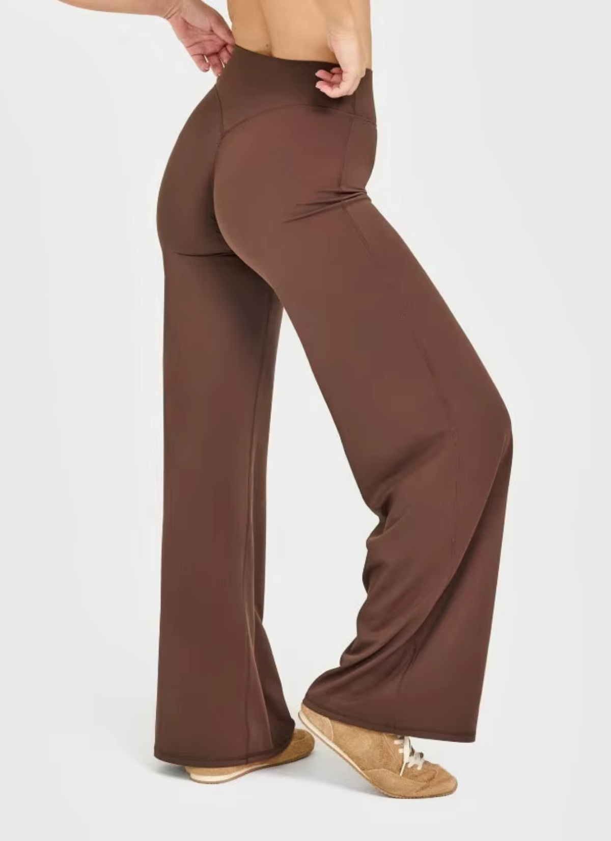 Aero High-Waist Flared Leggings - Mocha Brown