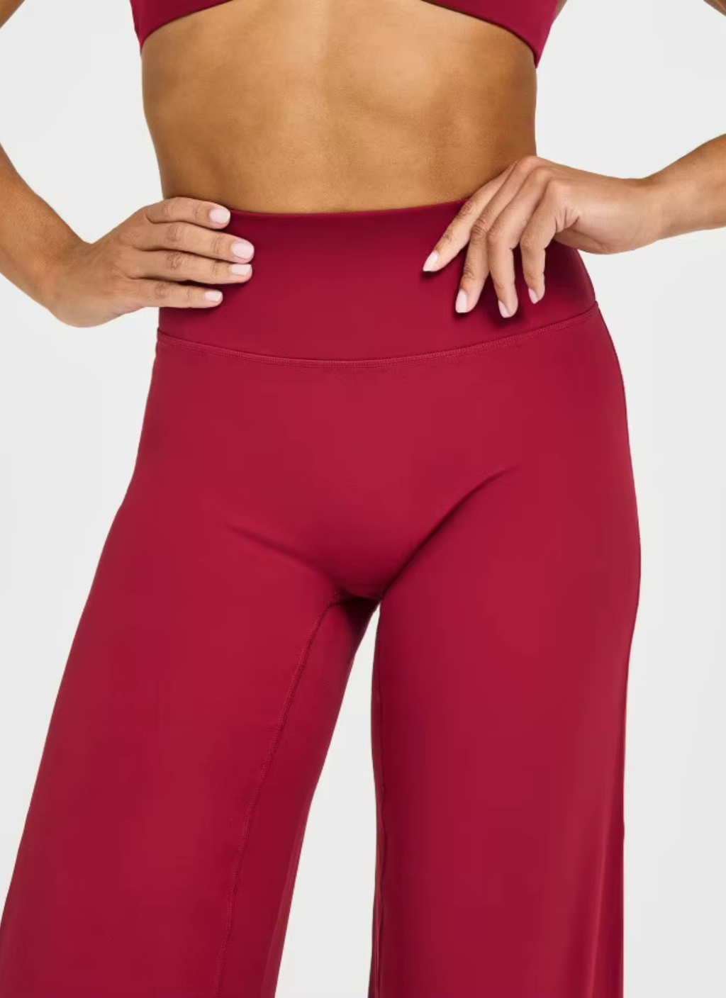 Aero High-Waist Flared Leggings - Berry Red