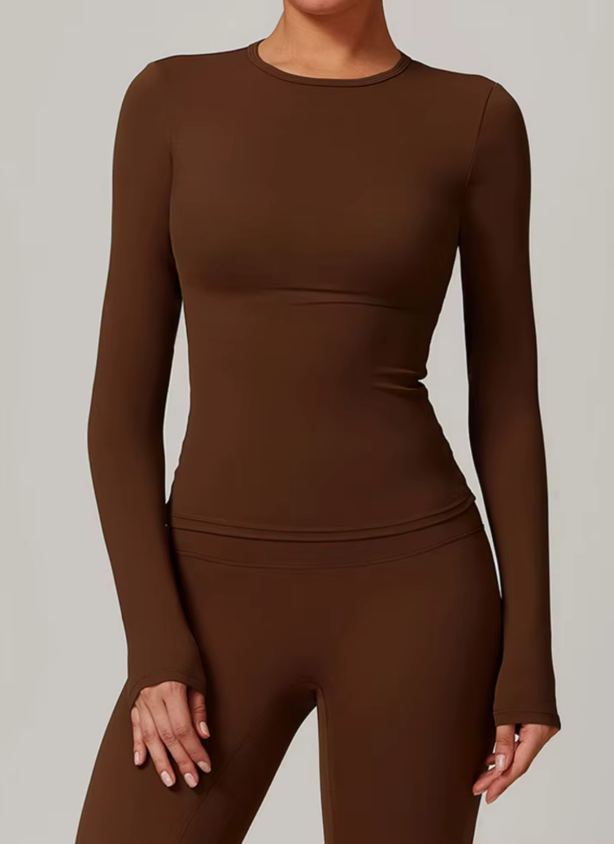 Aero Long Sleeve Top - Mocha Brown