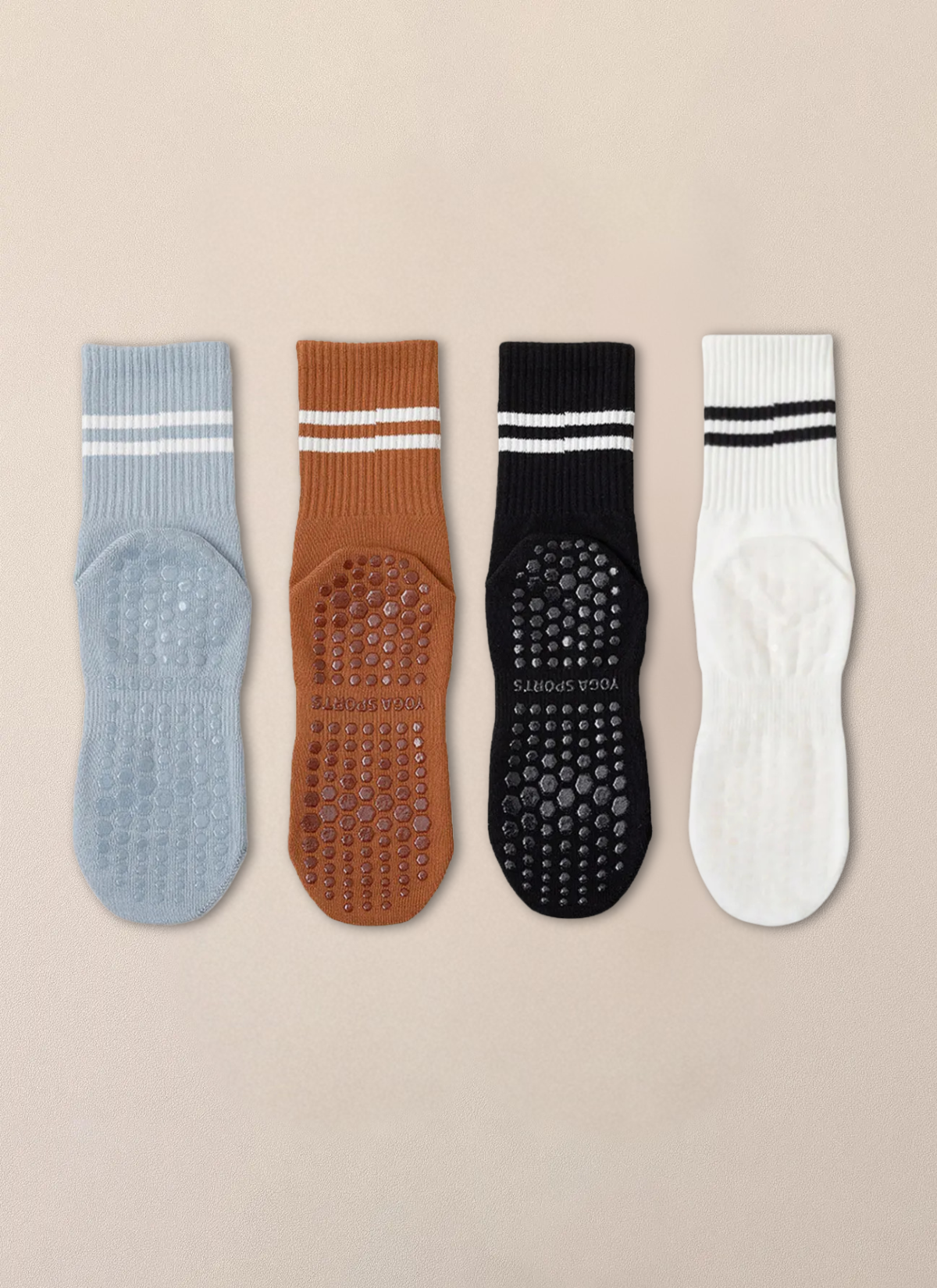 AIORI Pilates Grip Socks - 4 Pack