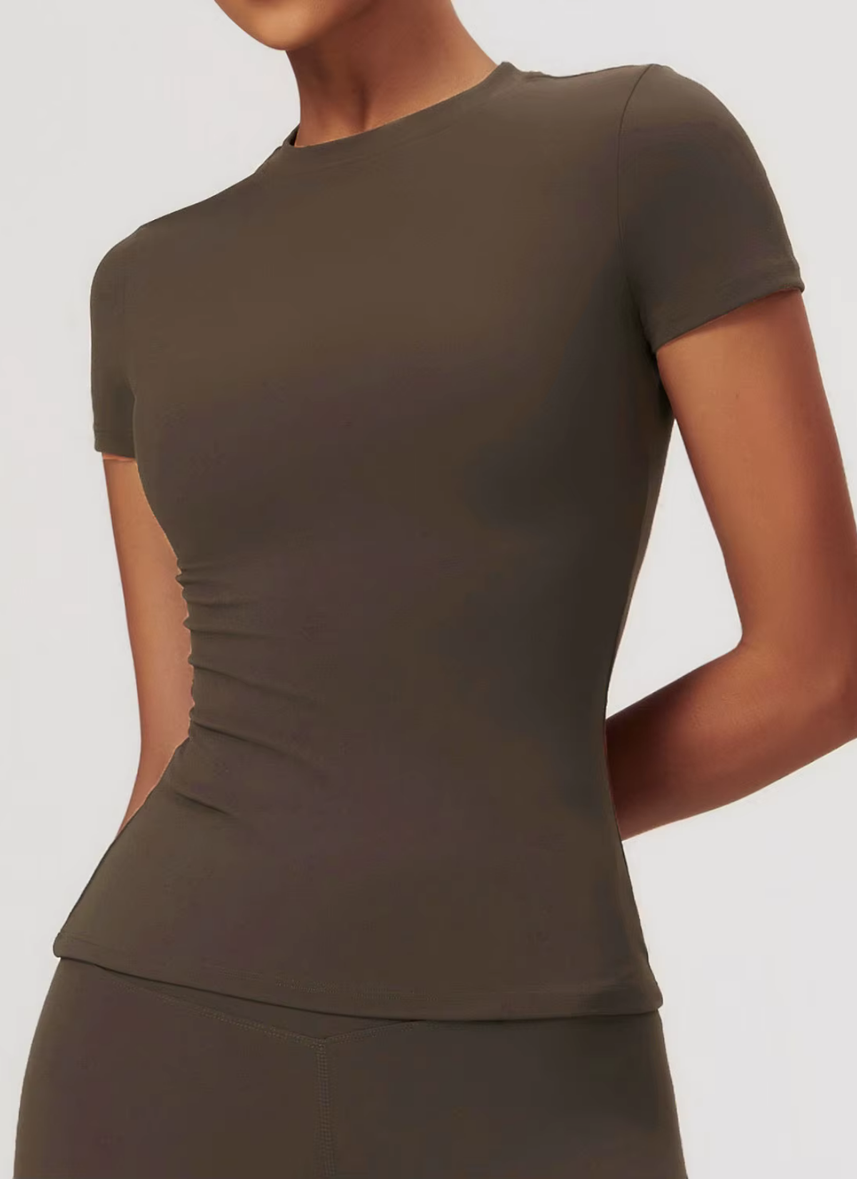 Aero Tight Short Sleeve Top - Mocha