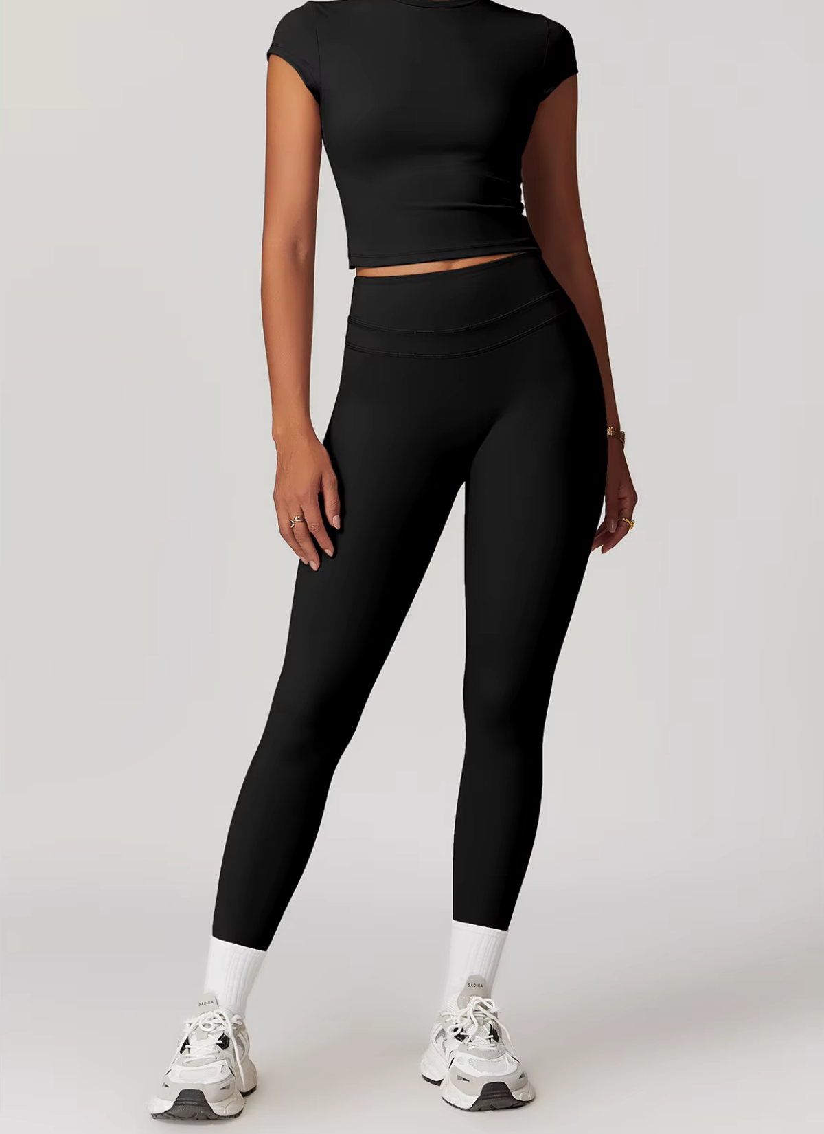 Studio Double Waistseam Leggings - Black