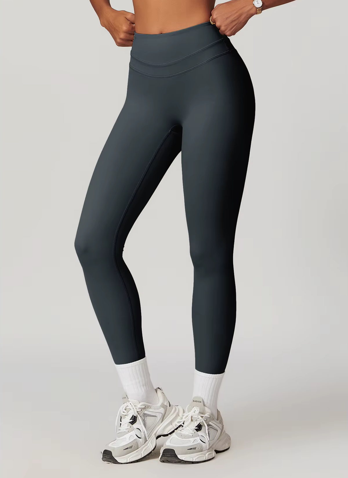 Studio Double Waistseam Leggings - Deep Slate