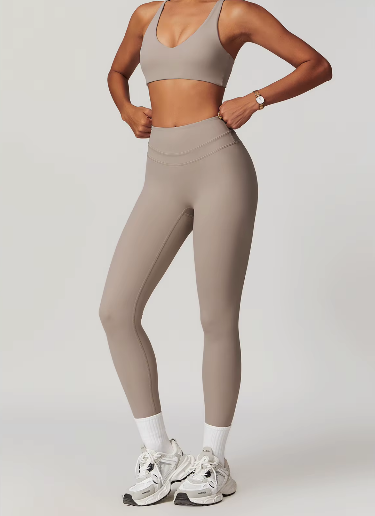 Studio Double Waistseam Leggings - Sandstone